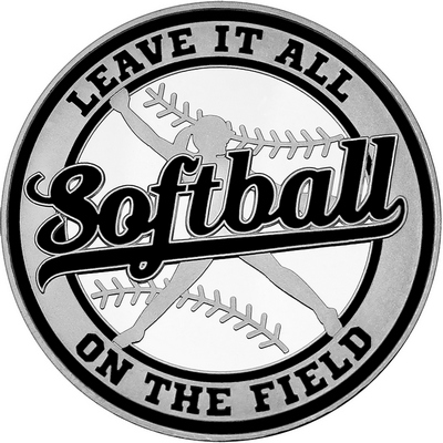 Black "Softball" with Black Outer Circular Borders